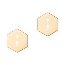 Load image into Gallery viewer, Semicolon Sweetheart Stud Earrings